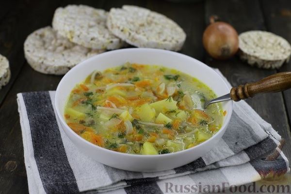 Сырный суп с шампиньонами и вермишелью